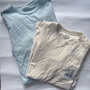 Vineyard Vines Light Blue and cream Pocket Tees